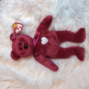 TY Beanie Babies VALENTINA Bear retired vintage stuffed animal toy BD 2-14-98